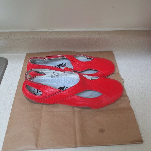 ORANGE LEATHER SANDALS. - Picture 3 of 6